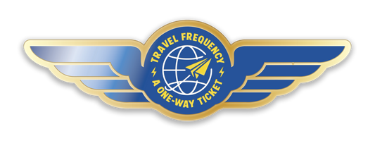 ENAMEL WINGS PIN  — TRAVEL FREQUENCY: A ONE WAY TICKET